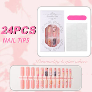 Uñas Nude con Ondas 3D y Estrás TY-1084 – Almendra