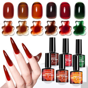 Set de 6 esmaltes en gel tonos ámbar y carey · ZH772