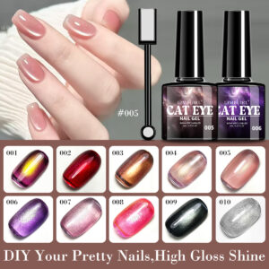 Esmalte en gel ojo de gato dorado 8 ml · Efecto cristal brillante · ZH760