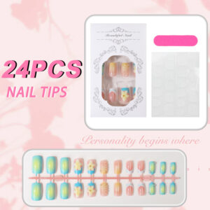 Uñas Cebra con Conchas y Flores 3D TY-1038 – Cuadradas de Verano