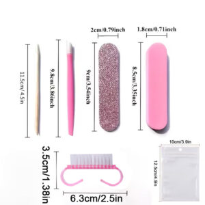 Lima de Uñas Mini Rosa – Herramienta de Manicura 9 cm