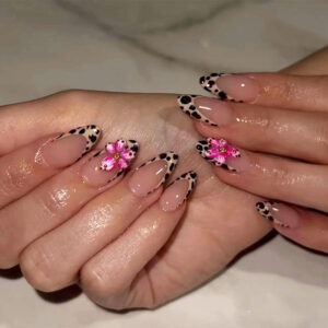 Uñas Francesas Leopardo TY-663 – Flores Pintadas