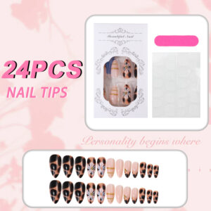 Uñas Caramelo TY-1041 – Leopardo con Relieve Dorado