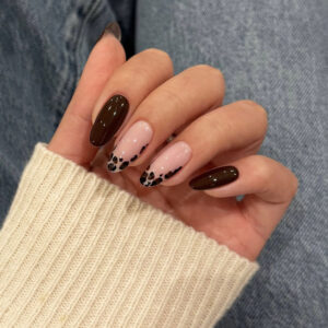 Uñas Leopardo TY-666 – Forma de Gota en Negro