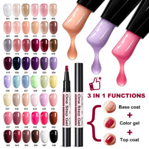 One Step Gel 3 en 1 con 48 Tonos Sólidos, sin Base ni Acabado | YBJ-A