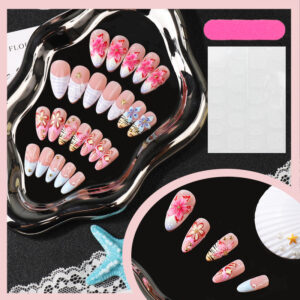 Uñas Flores 3D TY-960 – Almendra Colorida en Relieve