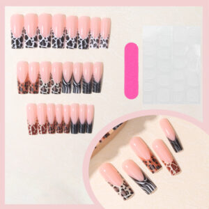 Uñas Francesas Leopardo TY-806 – Tubo Largo