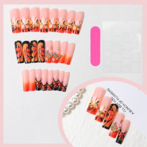 Uñas de Flores y Mariposas de Verano TY-884 – Hechas a Mano