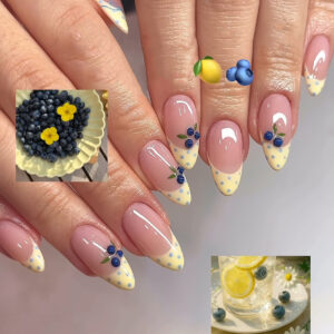 Uñas de Arándanos 3D TY-777 – Francesas de Lunares Frescas