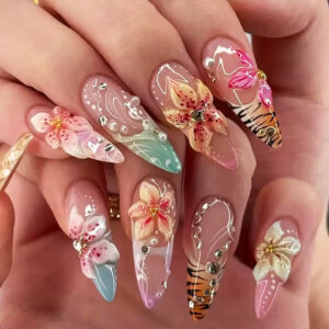 Uñas Hielo 3D TY-801 – Flores y Conchas
