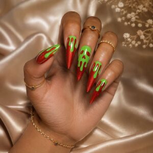 Uñas Stiletto de Halloween con Fantasmas XZ109 – 24 Piezas
