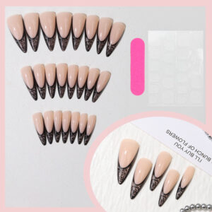 Uñas Francesas Negras TY-880 – Estilo Minimalista
