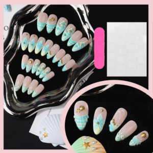 Uñas Postizas Flores 3D TY-936 – Almendra Vacacional