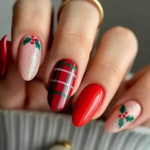 Uñas Postizas de Navidad con Papá Noel XZ123