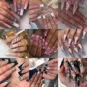 Uñas postizas largas ultradelgadas con acabado natural — O8
