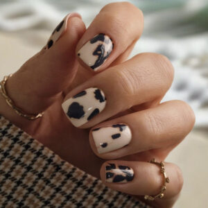 Uñas Estampado de Vaca TY-296 – Minimalistas Ins