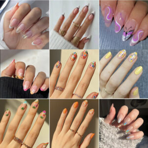 Uñas Postizas con Degradado y Líneas Finas Serie Y5