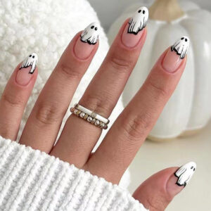 Uñas Postizas Gota con Fantasmas para Halloween | Y-283