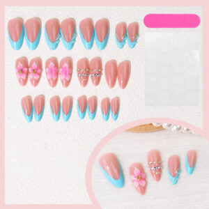 Uñas Flores 3D TY-976 – Efecto Hielo con Ondas de Agua