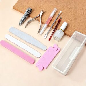 Juego de herramientas de manicura con estuche transparente zh425